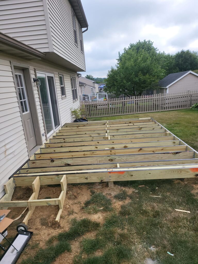 deck build in progress by LR Contracting