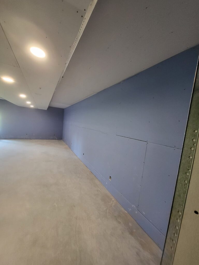 Basement living space completed by LR Contracting in Honey Brook PA