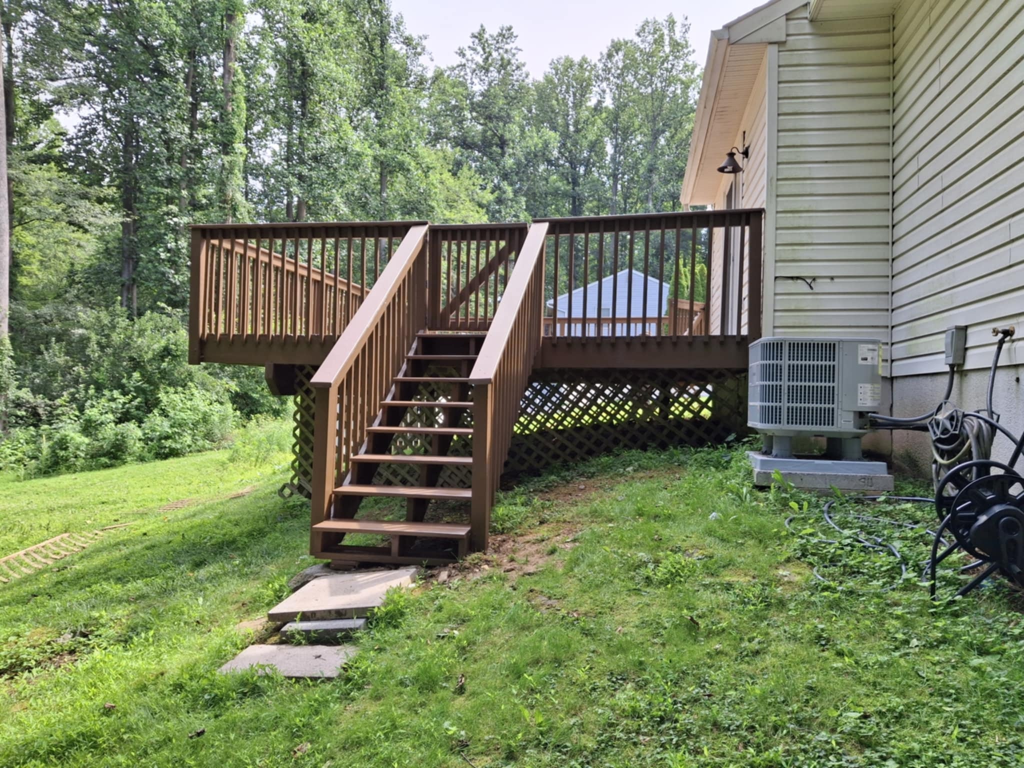 brown deck built by Top deck builders in Chester County PA
