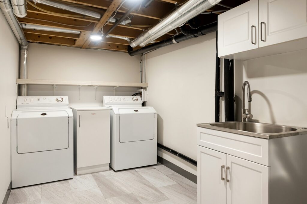 Basement living space completed by LR Contracting in Honey Brook PA