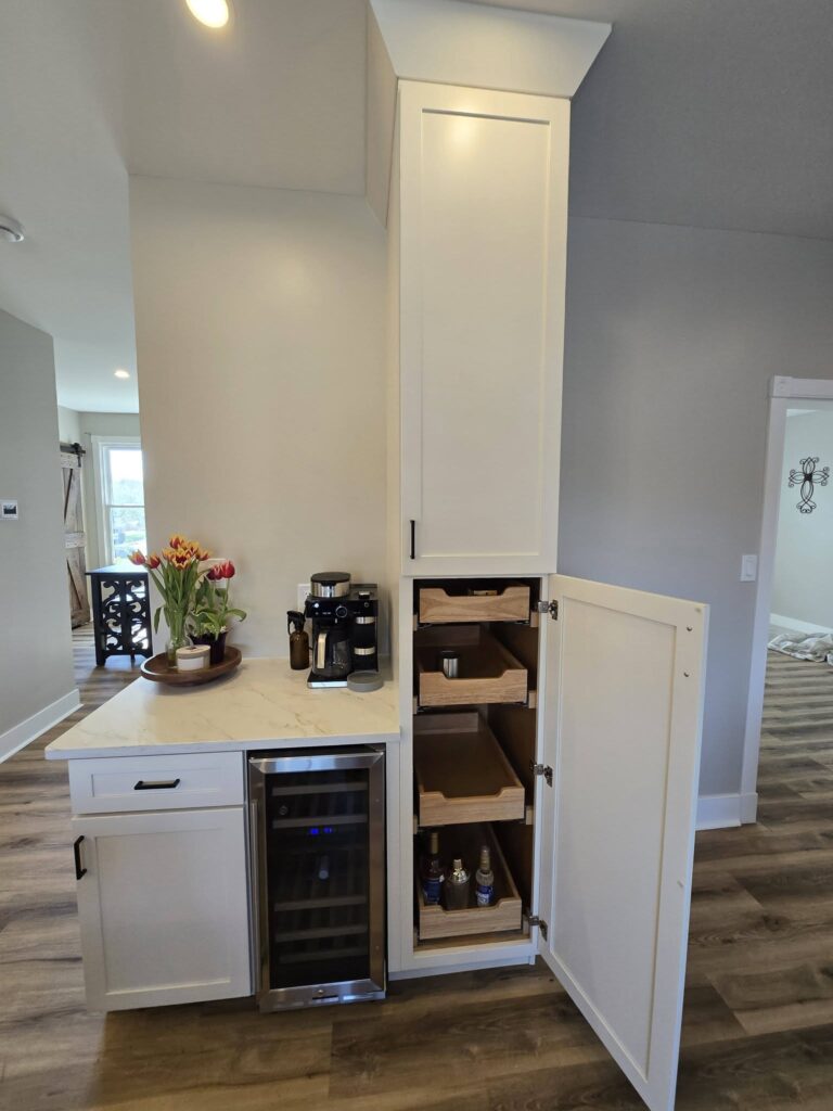 Beverage station with built-in wine fridge - LR Contracting, Honey Brook PA