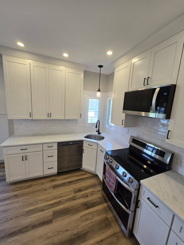 Kitchen corner with range and sink - LR Contracting, Honey Brook PA