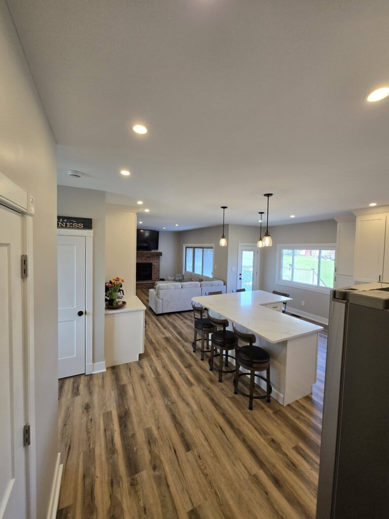 Open-concept living area adjoining the kitchen - LR Contracting, Honey Brook PA