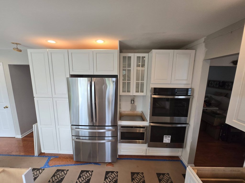 Appliance wall nearing completion - LR Contracting, Limerick PA